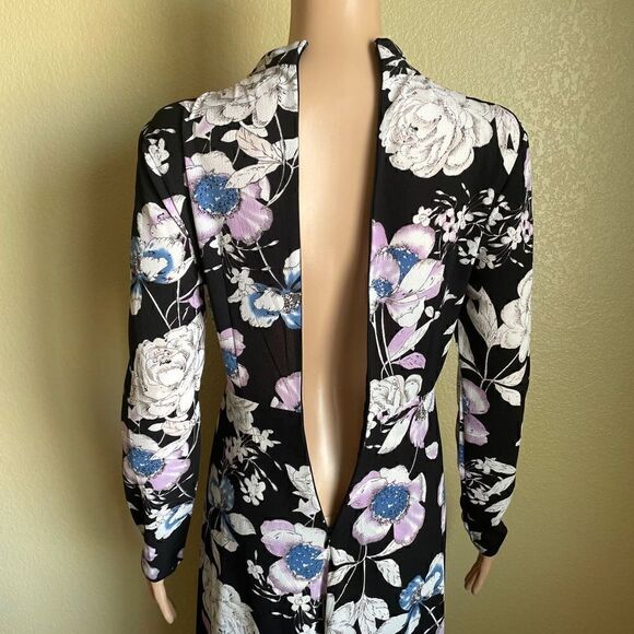 L’atiste Maxi Romper Black Purple Floral Playsuit Size S - Picture 9 of 10